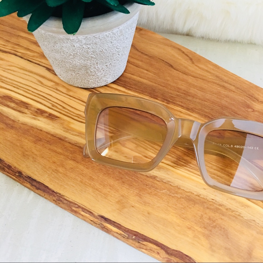 Rectangular Sunglasses Tan - Picture 4 of 5